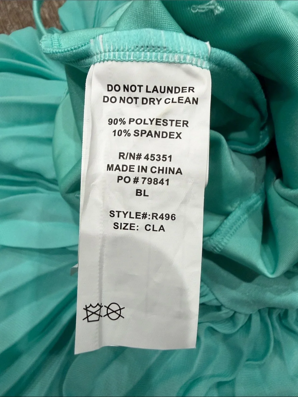 Girls Aqua Floral Asymmetrical Dance Dress with Hair Clip